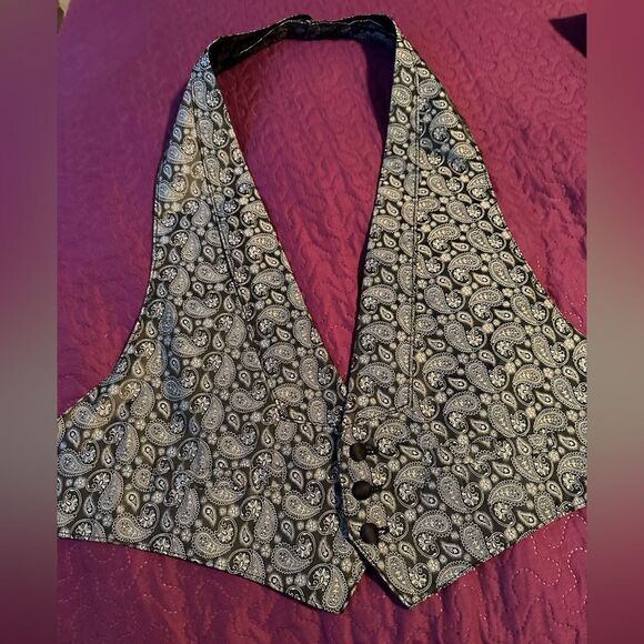 Tux paisley vest  gray - large - adjustable - Picture 1 of 4